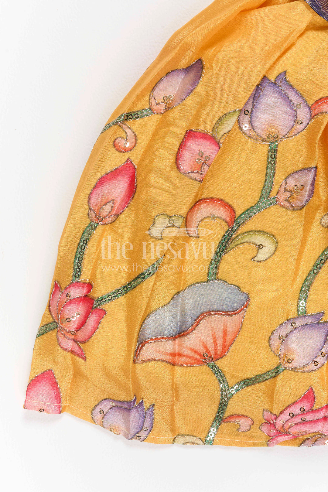 The Nesavu Silk Frock Baby Girl Silk Frock for Birthday Twirls and Photoshoot Nesavu Nesavu Baby Girl Silk Frock For Birthday Twirls And Photoshoot With Tissue Yoke Design