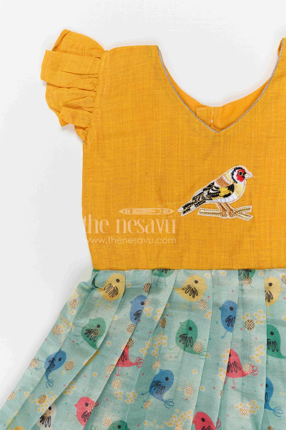 The Nesavu Silk Frock Baby Girl Silk Frock for Casual Festive Wear and Outings Nesavu Nesavu baby girl silk frock for casual festive wear with chanderi cotton digital print and comfortable flared style