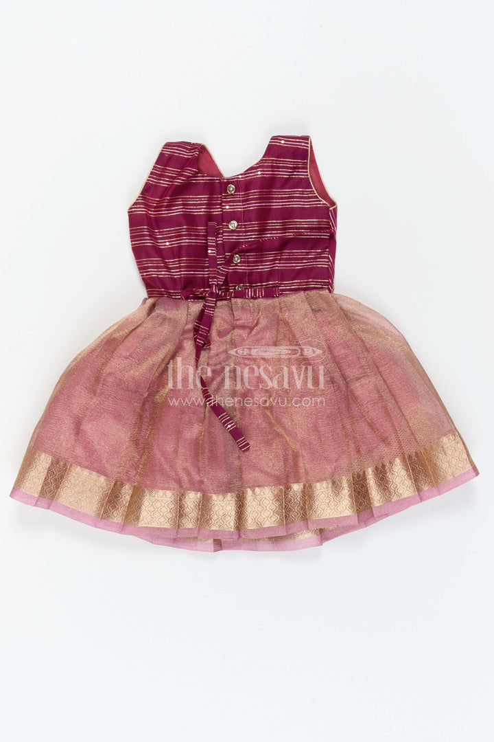 The Nesavu Silk Frock Baby Girl Silk Frock for Festive Birthday Celebrations Nesavu Nesavu Baby Girl Silk Frock With Zari Border For Festive Birthdays And Celebrations