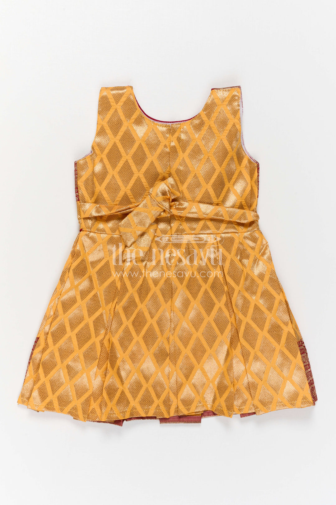 The Nesavu Silk Frock Baby Girl Silk Frock for Festive Celebrations and Functions Nesavu Nesavu Baby Girl Silk Frock For Festive Occasions With Semi Banaras Fabric And Traditional Flared Design