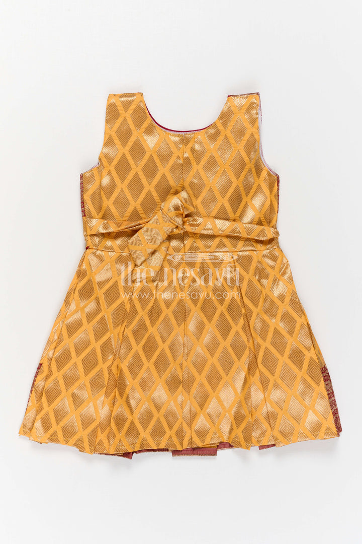 The Nesavu Silk Frock Baby Girl Silk Frock for Festive Celebrations and Functions Nesavu Nesavu Baby Girl Silk Frock For Festive Occasions With Semi Banaras Fabric And Traditional Flared Design