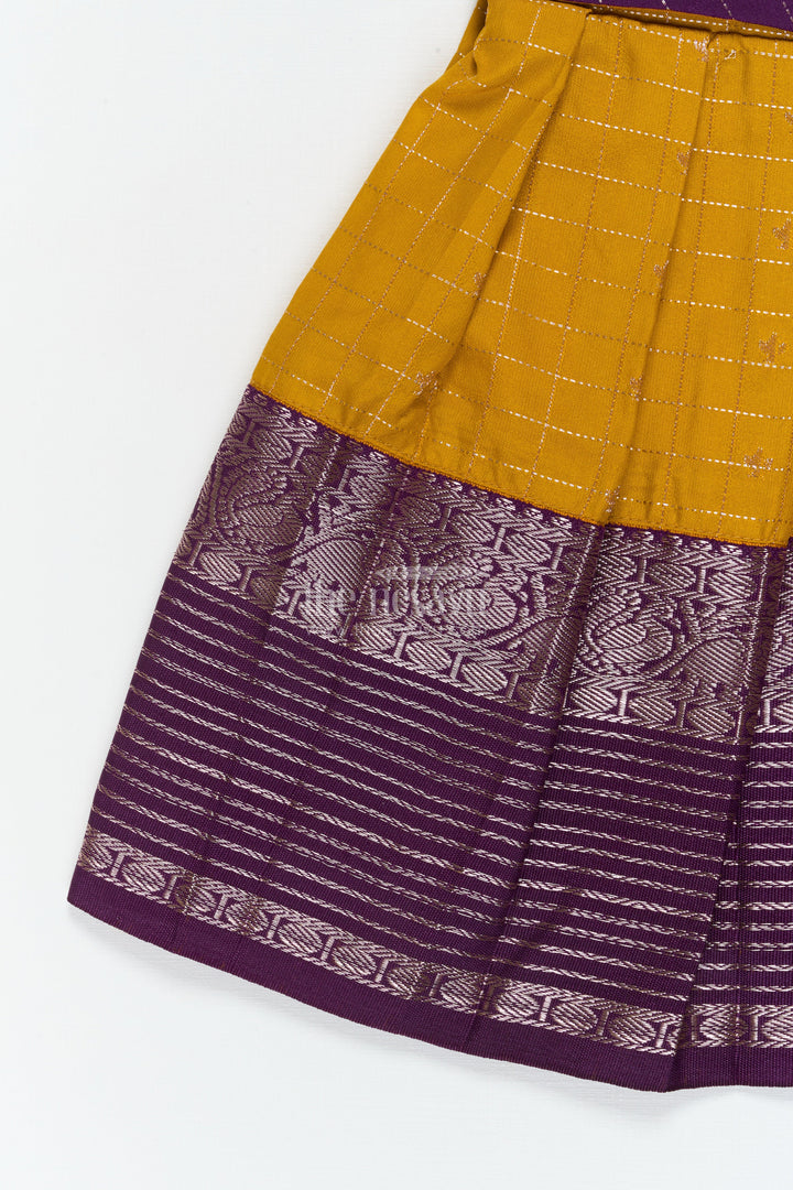 The Nesavu Girls Kanchi Silk Frock Baby Girl Silk Frock for Festive Celebrations and Traditional Gatherings Nesavu Nesavu baby girl silk frock in Kanchivaram style for festive family functions and traditional events