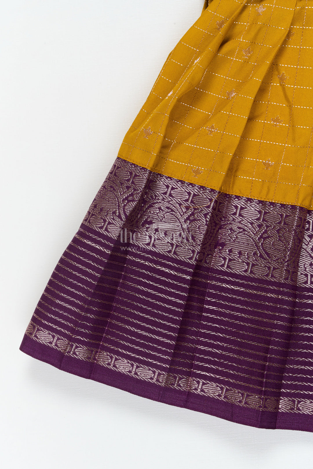 The Nesavu Girls Kanchi Silk Frock Baby Girl Silk Frock for Festive Celebrations and Traditional Gatherings Nesavu Nesavu baby girl silk frock in Kanchivaram style for festive family functions and traditional events