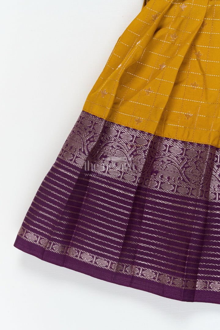 The Nesavu Girls Kanchi Silk Frock Baby Girl Silk Frock for Festive Celebrations and Traditional Gatherings Nesavu Nesavu baby girl silk frock in Kanchivaram style for festive family functions and traditional events