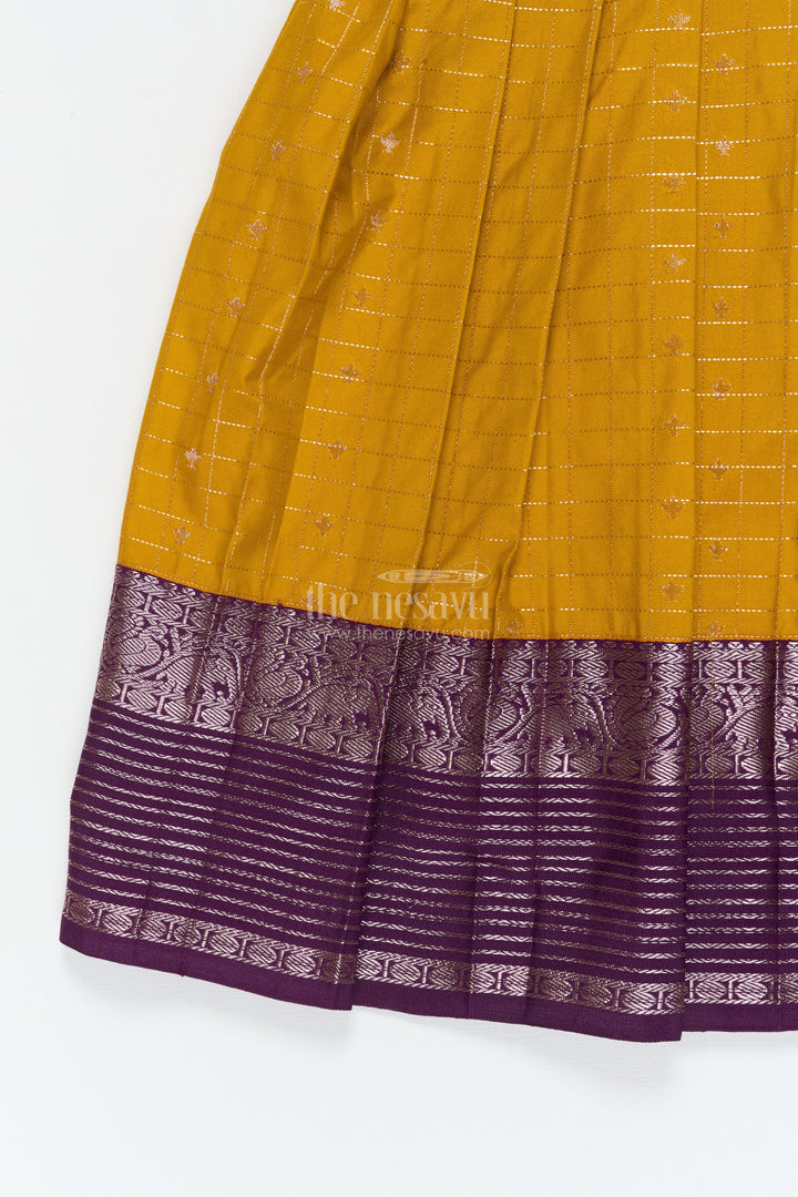 The Nesavu Girls Kanchi Silk Frock Baby Girl Silk Frock for Festive Celebrations and Traditional Gatherings Nesavu Nesavu baby girl silk frock in Kanchivaram style for festive family functions and traditional events