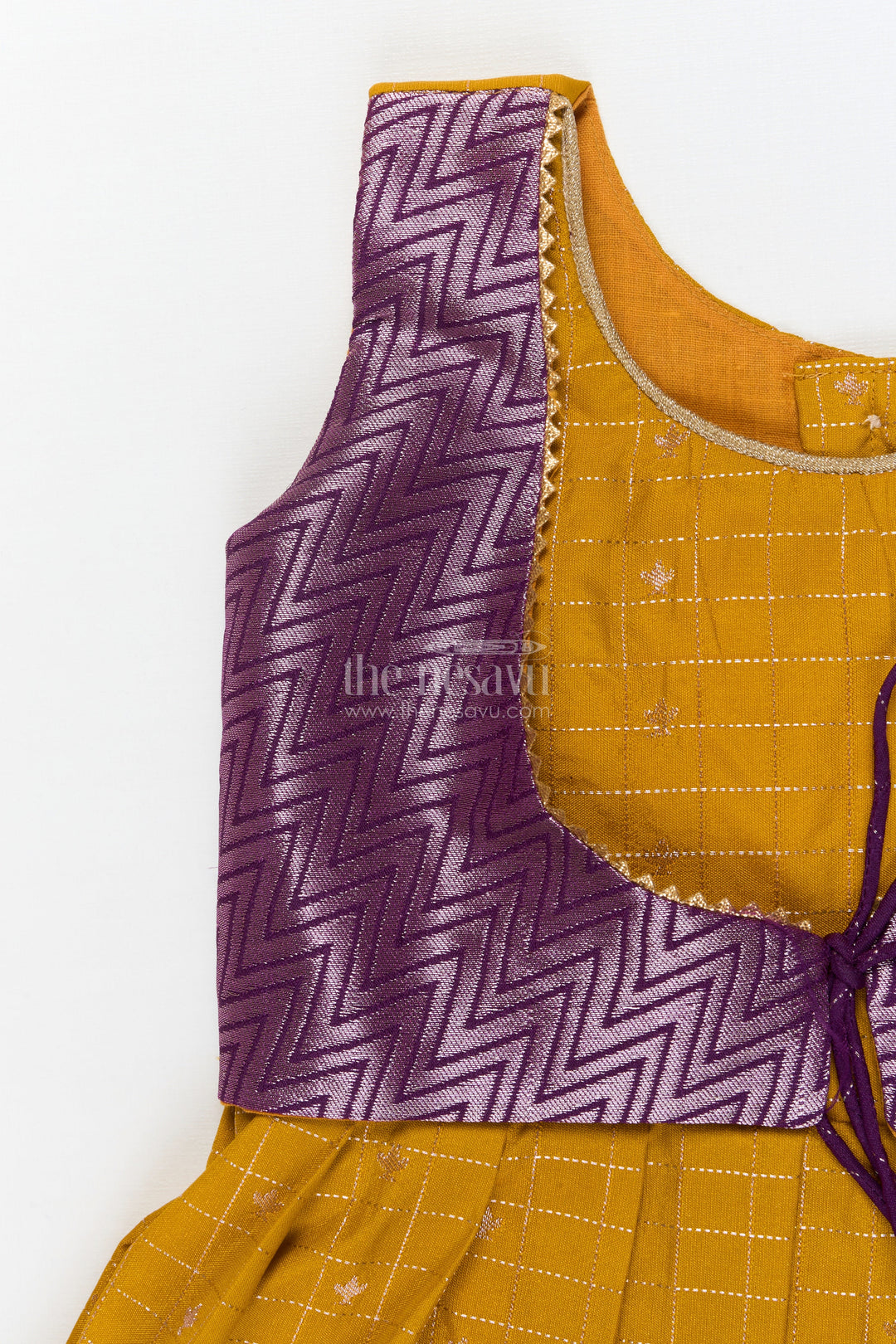 The Nesavu Girls Kanchi Silk Frock Baby Girl Silk Frock for Festive Celebrations and Traditional Gatherings Nesavu Nesavu baby girl silk frock in Kanchivaram style for festive family functions and traditional events