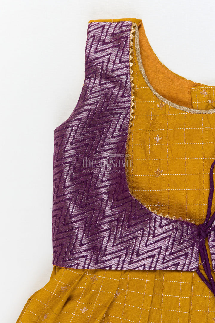 The Nesavu Girls Kanchi Silk Frock Baby Girl Silk Frock for Festive Celebrations and Traditional Gatherings Nesavu Nesavu baby girl silk frock in Kanchivaram style for festive family functions and traditional events