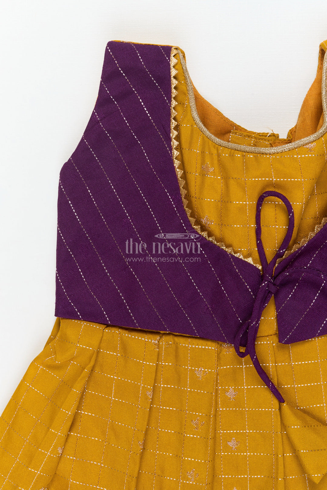 The Nesavu Girls Kanchi Silk Frock Baby Girl Silk Frock for Festive Celebrations and Traditional Gatherings Nesavu Nesavu baby girl silk frock in Kanchivaram style for festive family functions and traditional events