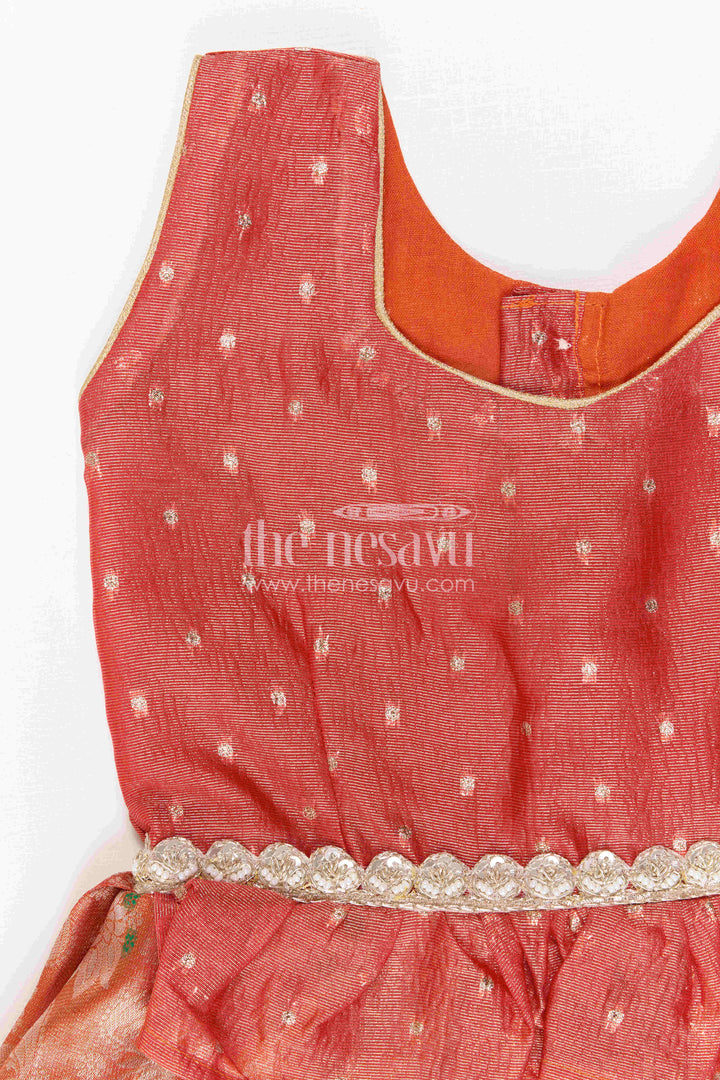 The Nesavu Silk Frock Baby Girl Silk Frock for Festive Photos and Traditional Functions Nesavu Nesavu Baby Girl Silk Frock With Tissue Yoke And Zari Border For Festive Celebrations
