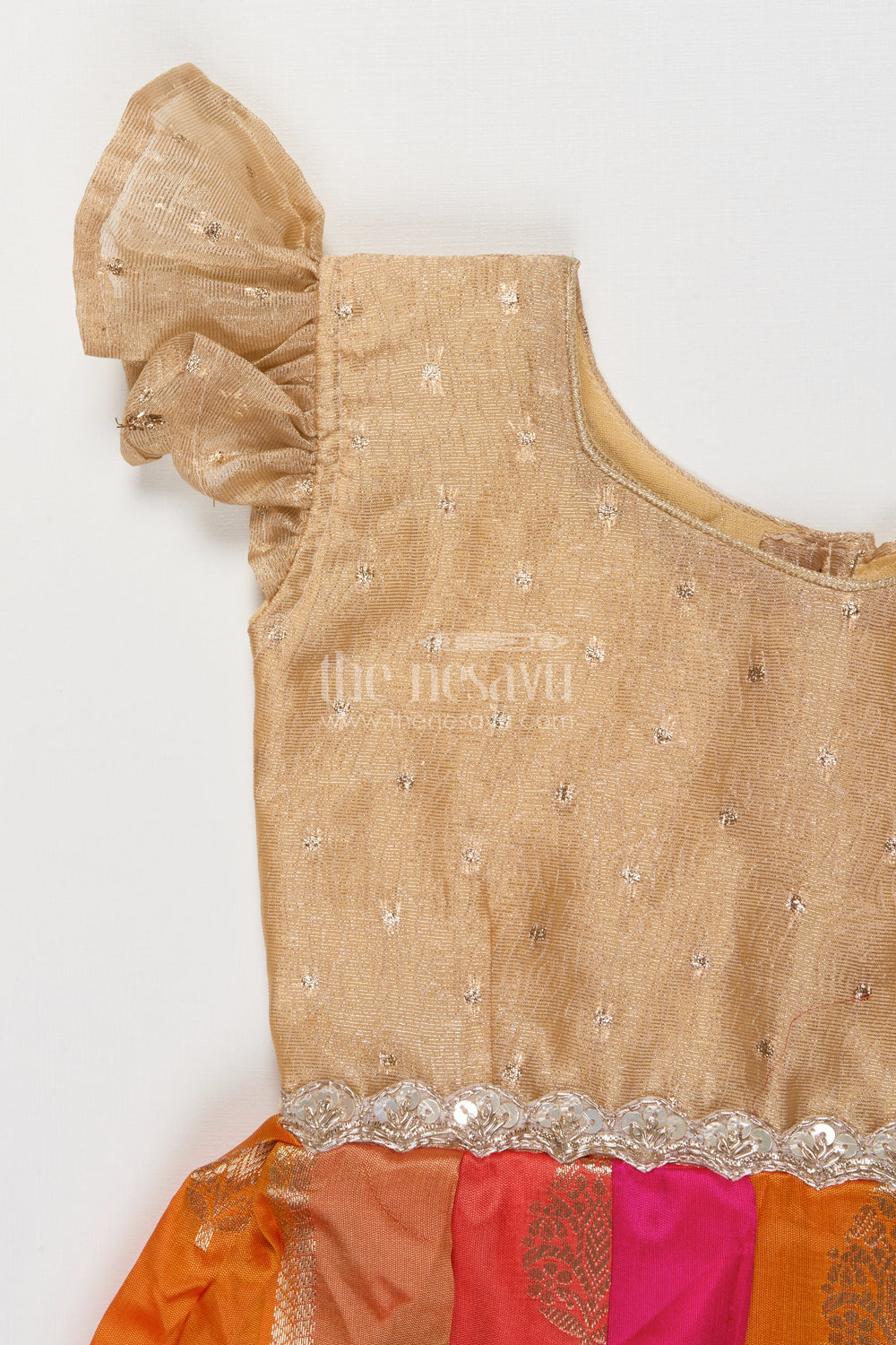 The Nesavu Silk Frock Baby Girl Silk Frock for Festive Weddings and Family Functions Nesavu Nesavu baby girl silk frock with zari border and tissue yoke for weddings and ethnic day