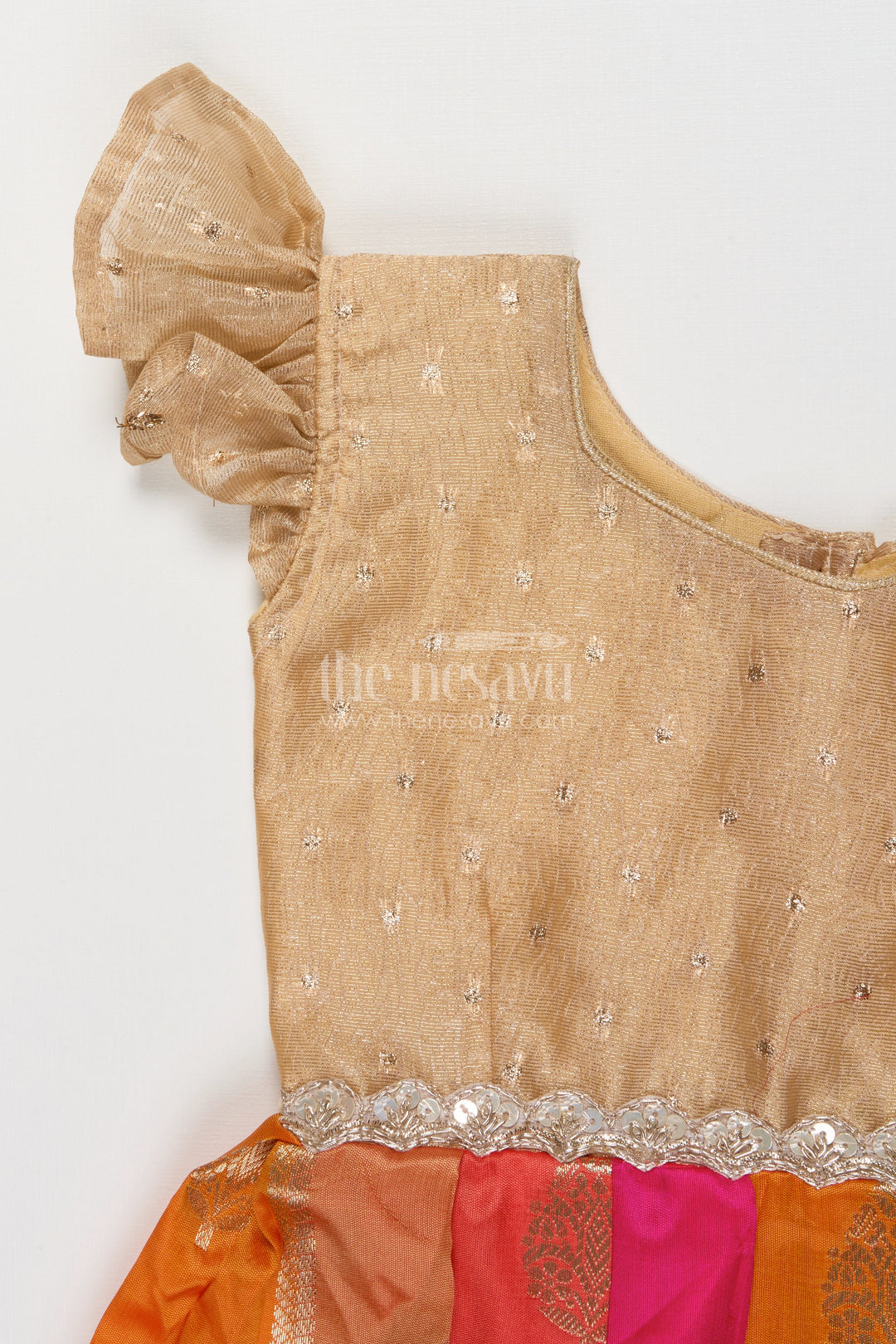 The Nesavu Silk Frock Baby Girl Silk Frock for Festive Weddings and Family Functions Nesavu Nesavu baby girl silk frock with zari border and tissue yoke for weddings and ethnic day