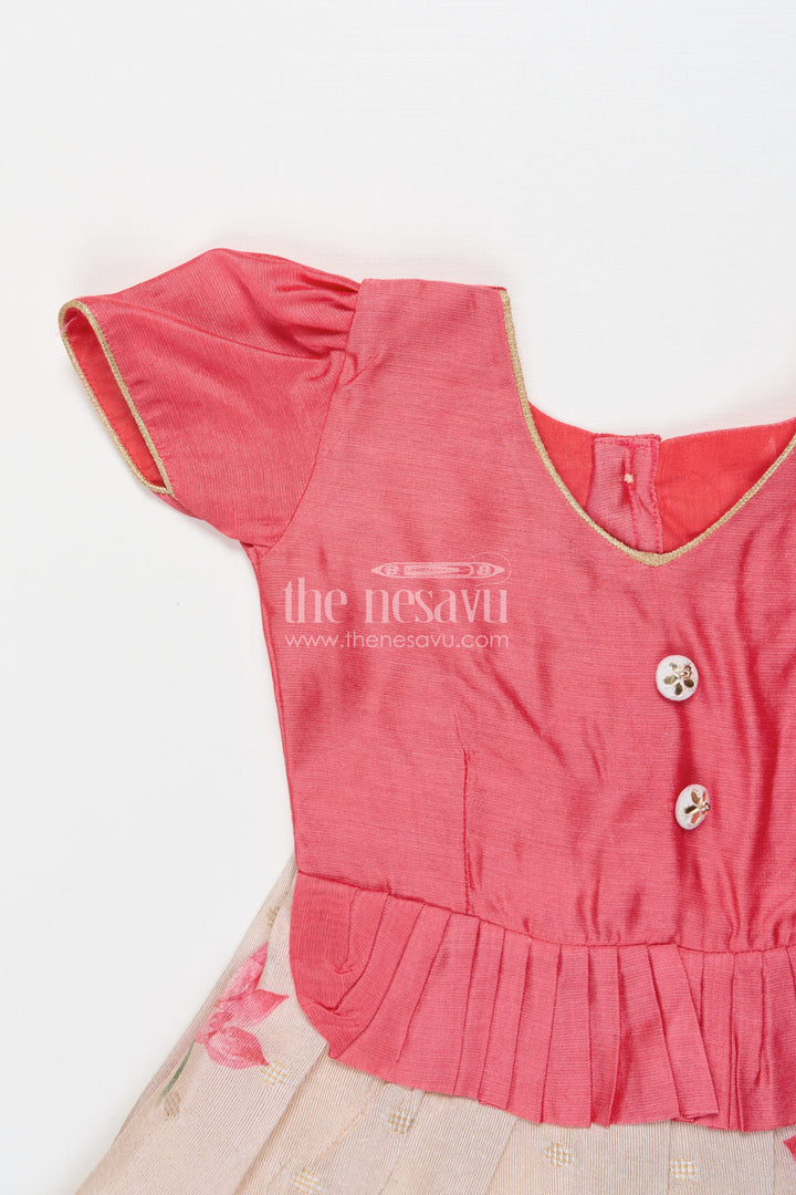 The Nesavu Silk Frock Baby Girl Silk Frock for Naming Ceremony and First Celebrations Nesavu Nesavu baby girl silk frock in Banaras art silk for naming ceremonies and festive moments