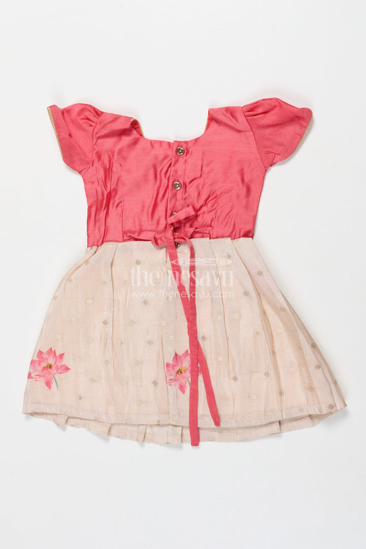 The Nesavu Silk Frock Baby Girl Silk Frock for Naming Ceremony and First Celebrations Nesavu Nesavu baby girl silk frock in Banaras art silk for naming ceremonies and festive moments