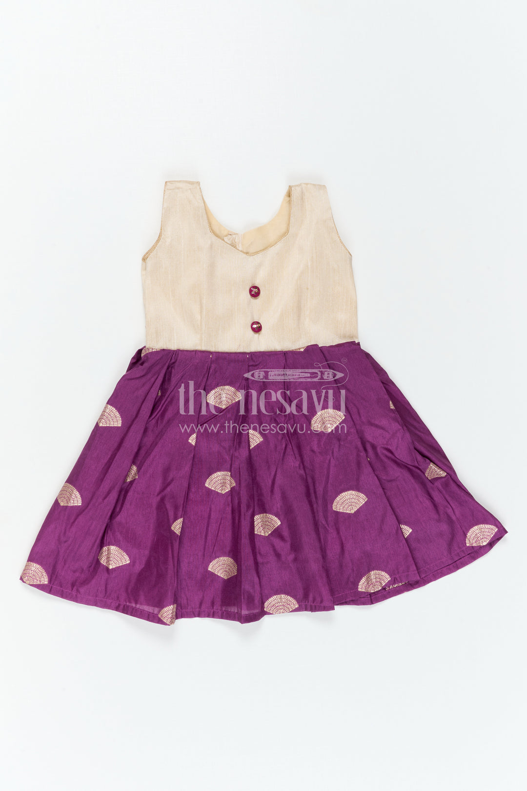 The Nesavu Silk Frock Baby Girl Silk Frock for Traditional Festive Gatherings Nesavu Nesavu Baby Girl Silk Frock With Raw Silk Yoke For Festive Family Celebrations