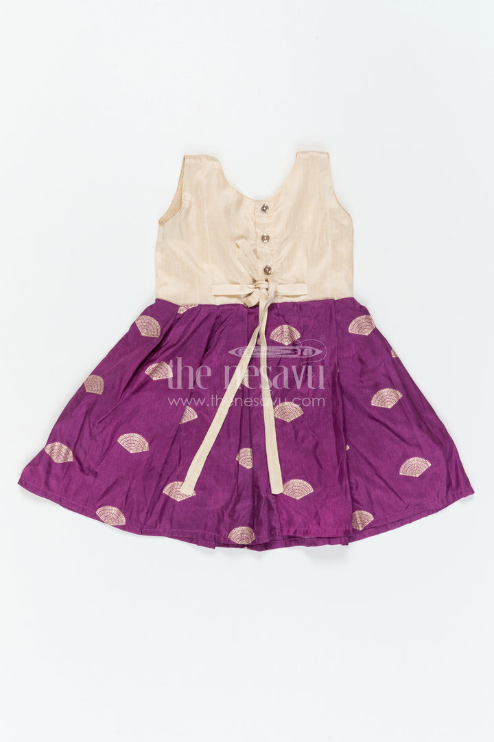 The Nesavu Silk Frock Baby Girl Silk Frock for Traditional Festive Gatherings Nesavu Nesavu Baby Girl Silk Frock With Raw Silk Yoke For Festive Family Celebrations