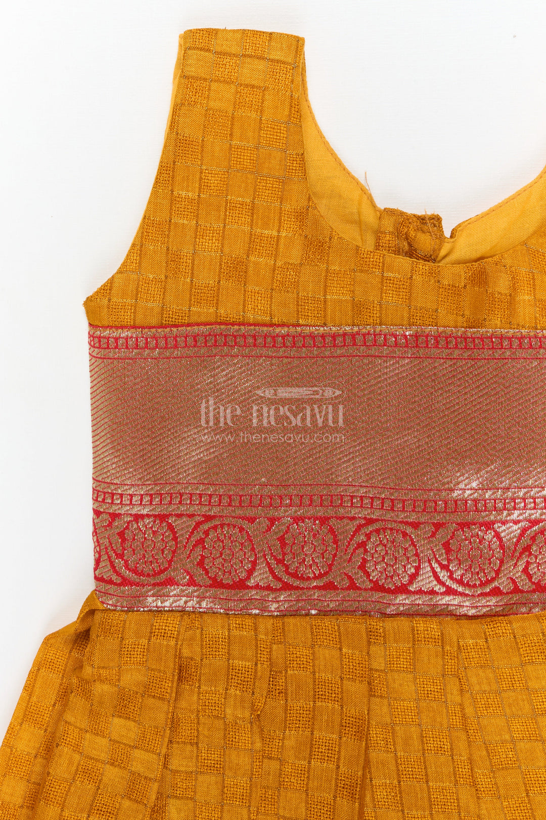 The Nesavu Silk Frock Baby Girl Silk Frock for Traditional Functions and Poojas Nesavu Nesavu traditional silk frock for baby girls with paithani waistband – ideal for poojas and family events