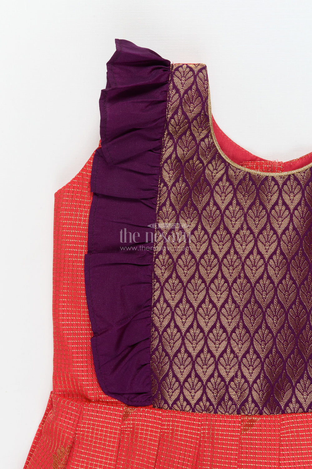 The Nesavu Girls Kanchi Silk Frock Baby Girl Silk Frock for Traditional Functions and Temple Visits Nesavu Nesavu baby girl silk frock for traditional occasions and festive family gatherings