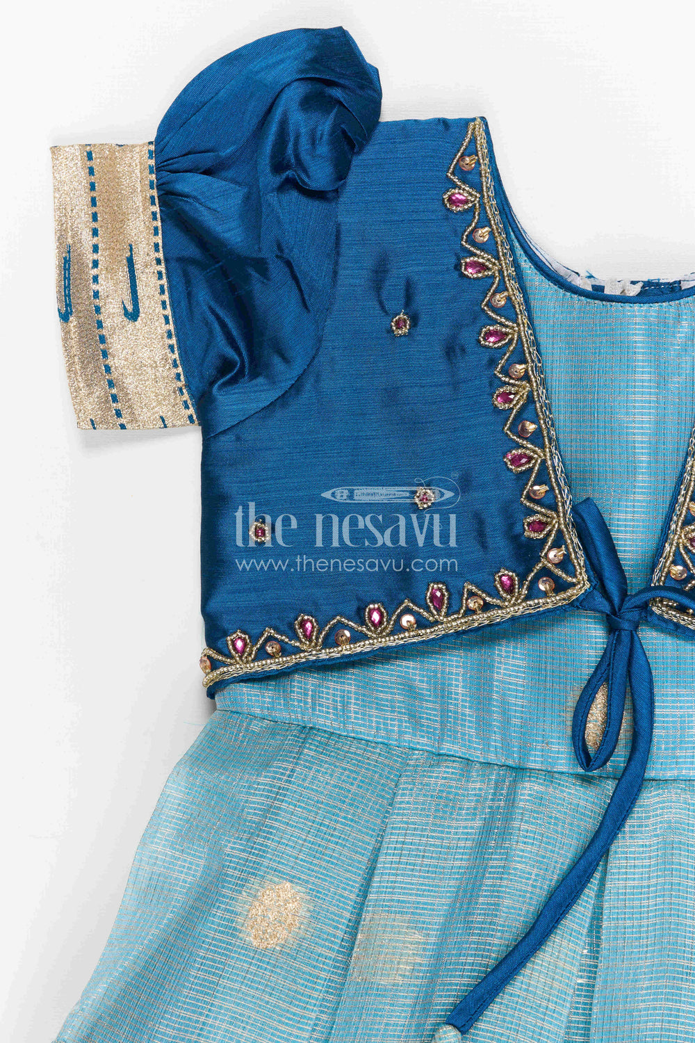 The Nesavu Silk Frock Baby Girl Silk Frock for Weddings and Festive Celebrations Nesavu Nesavu baby girl silk frock for weddings and festive celebrations with tissue skirt design