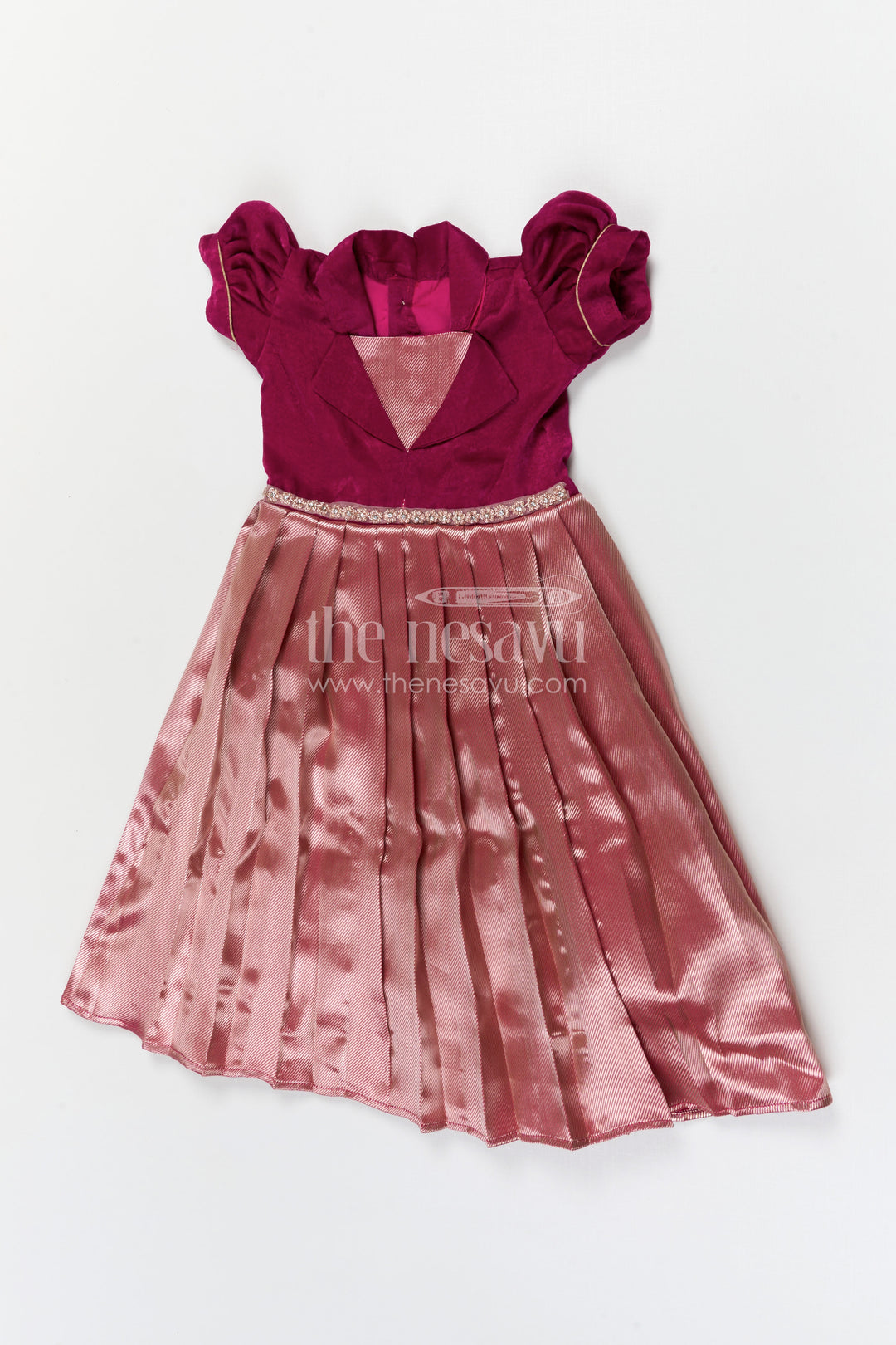 The Nesavu Girls Silk Gown Baby Girl Silk Gown for Birthdays and Festive Celebrations Nesavu 18 (2Y) / Purple / Velvet GA344B-18 Nesavu baby girl silk gown for birthdays and festive celebrations with velvet bodice and flared tissue skirt