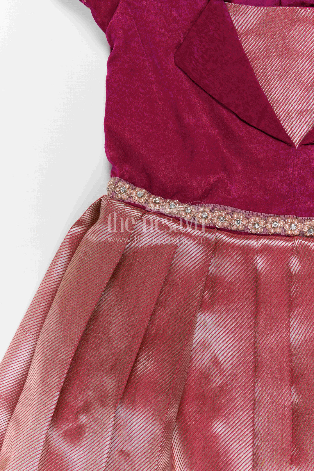 The Nesavu Girls Silk Gown Baby Girl Silk Gown for Birthdays and Festive Celebrations Nesavu Nesavu baby girl silk gown for birthdays and festive celebrations with velvet bodice and flared tissue skirt