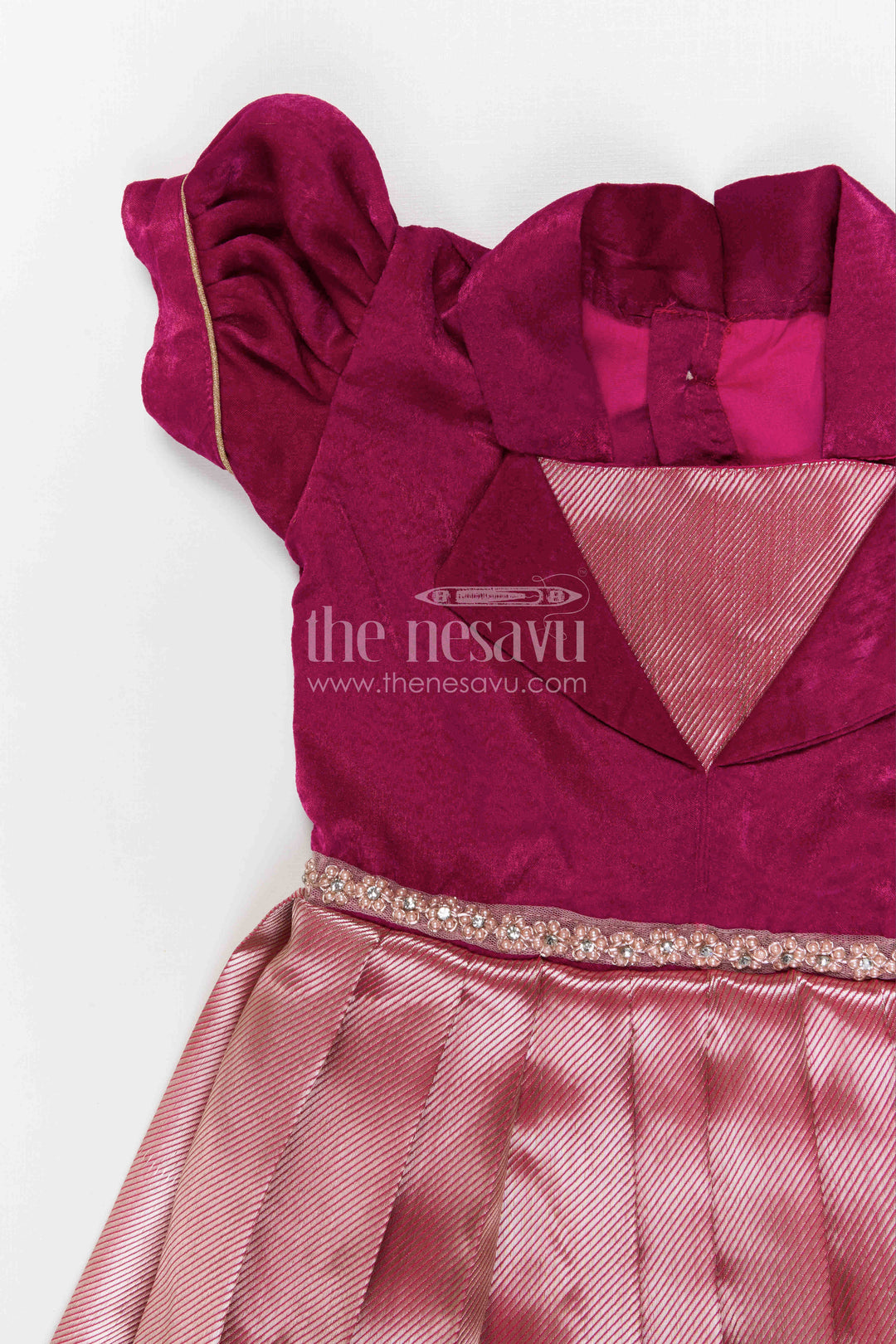 The Nesavu Girls Silk Gown Baby Girl Silk Gown for Birthdays and Festive Celebrations Nesavu Nesavu baby girl silk gown for birthdays and festive celebrations with velvet bodice and flared tissue skirt