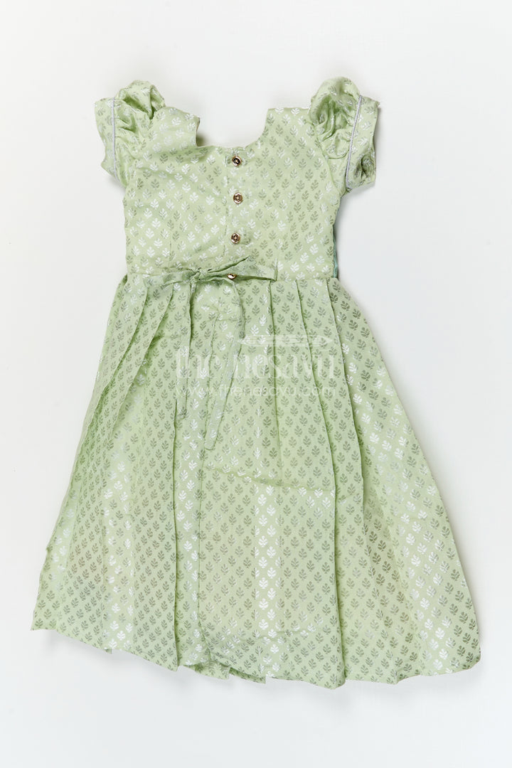 The Nesavu Girls Silk Gown Baby Girl Silk Gown for Festive Occasions and Traditional Wear Nesavu Nesavu baby girl silk gown for festive occasions with semi banaras silk and flared traditional design