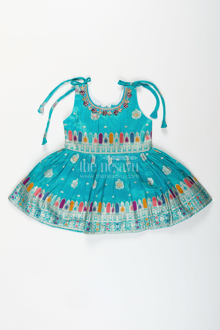 The Nesavu Silk Party Frock Baby girl silk party frock for festive occasions and birthdays Nesavu Nesavu baby girl silk frock birthdays traditional festive events