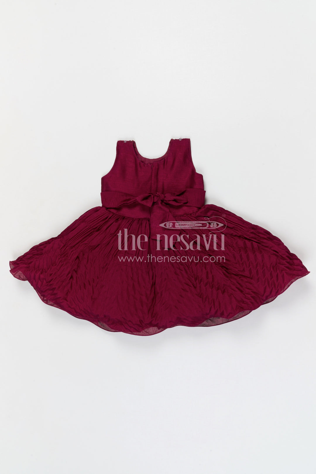 The Nesavu Silk Frock Baby Girl Silk Party Frock for Weddings and Special Celebrations Nesavu Nesavu baby girl georgette party frock with embroidered jacket for weddings and celebrations