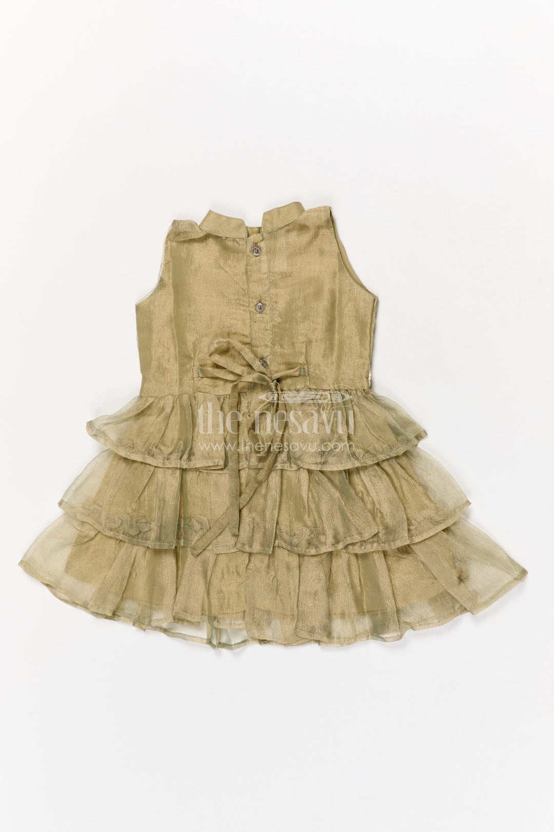 The Nesavu Girls Cotton Frock Baby Girl Sleeveless Frock for Birthday Party and Family Outings Nesavu Nesavu baby girl sleeveless frock with ruffle layers for birthdays and celebrations