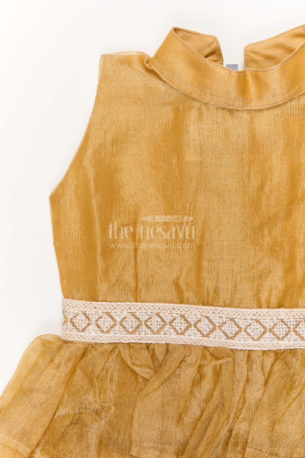 The Nesavu Girls Fancy Frock Baby Girl Sleeveless Frock for Festive Events and Special Photoshoots Nesavu Nesavu baby girl sleeveless party frock with ruffle tiers for birthdays and festive photos