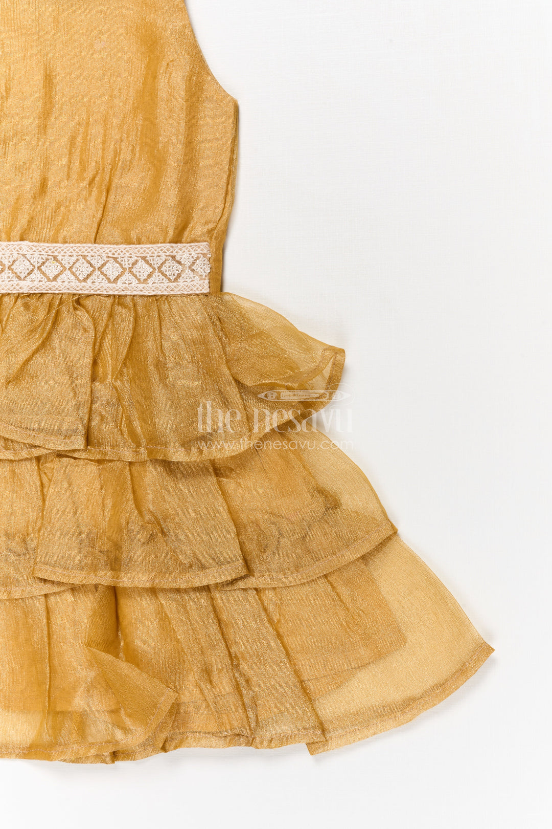 The Nesavu Girls Fancy Frock Baby Girl Sleeveless Frock for Festive Events and Special Photoshoots Nesavu Nesavu baby girl sleeveless party frock with ruffle tiers for birthdays and festive photos