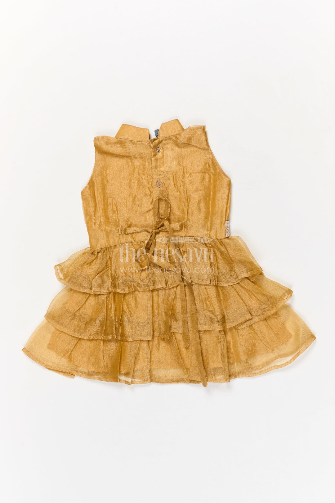The Nesavu Girls Fancy Frock Baby Girl Sleeveless Frock for Festive Events and Special Photoshoots Nesavu Nesavu baby girl sleeveless party frock with ruffle tiers for birthdays and festive photos