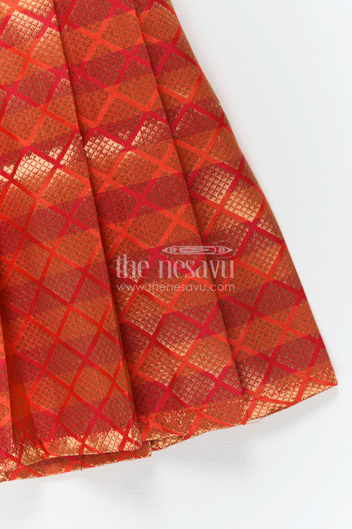The Nesavu Tie-up Frock Baby Girl Tie up Frock for Festive Birthdays and Celebrations Nesavu Nesavu Baby Girl Tie Up Frock With Woven Festive Skirt For Birthdays And Traditional Celebrations