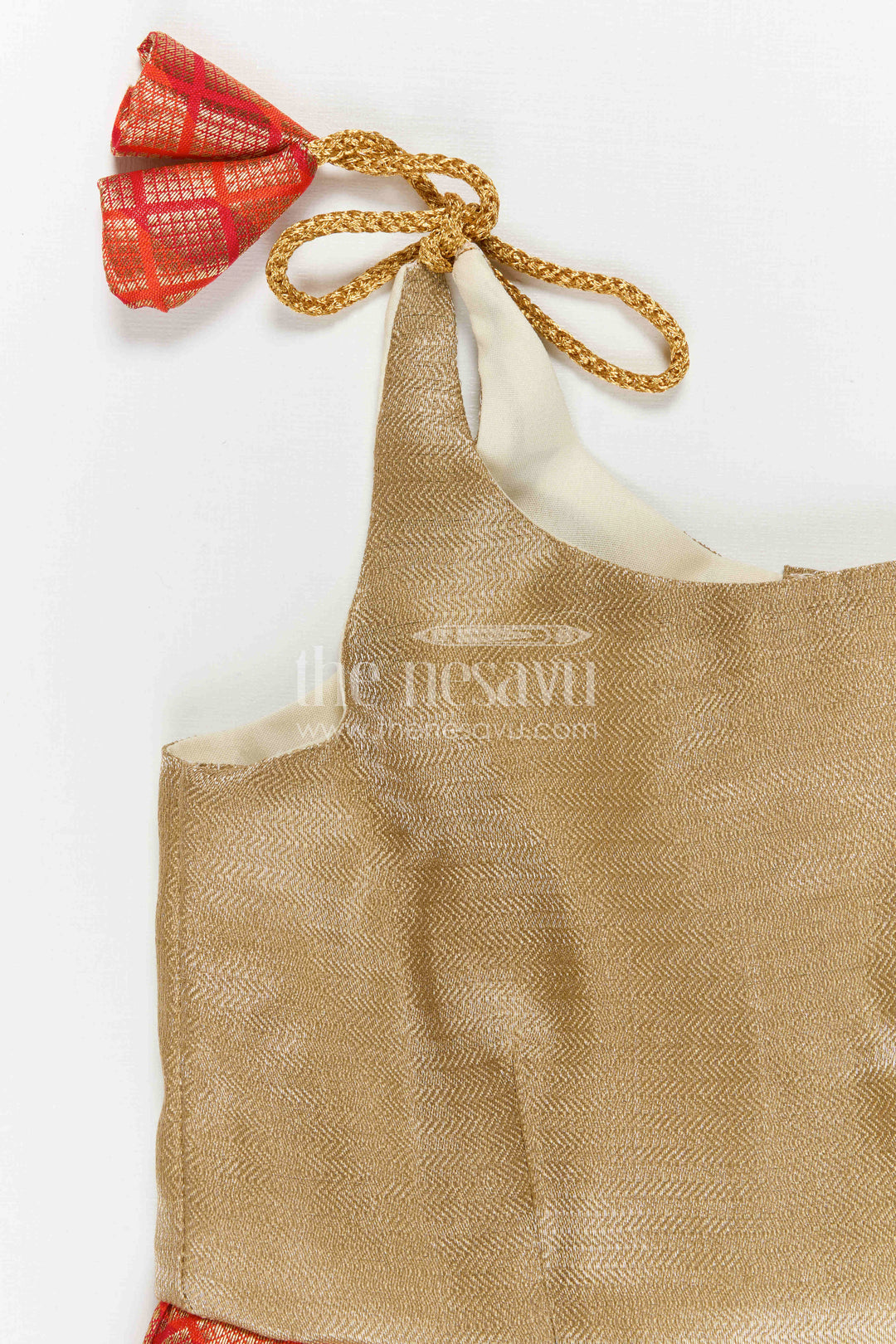 The Nesavu Tie-up Frock Baby Girl Tie up Frock for Festive Birthdays and Celebrations Nesavu Nesavu Baby Girl Tie Up Frock With Woven Festive Skirt For Birthdays And Traditional Celebrations
