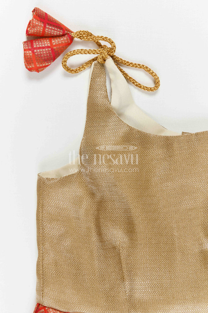 The Nesavu Tie-up Frock Baby Girl Tie up Frock for Festive Birthdays and Celebrations Nesavu Nesavu Baby Girl Tie Up Frock With Woven Festive Skirt For Birthdays And Traditional Celebrations