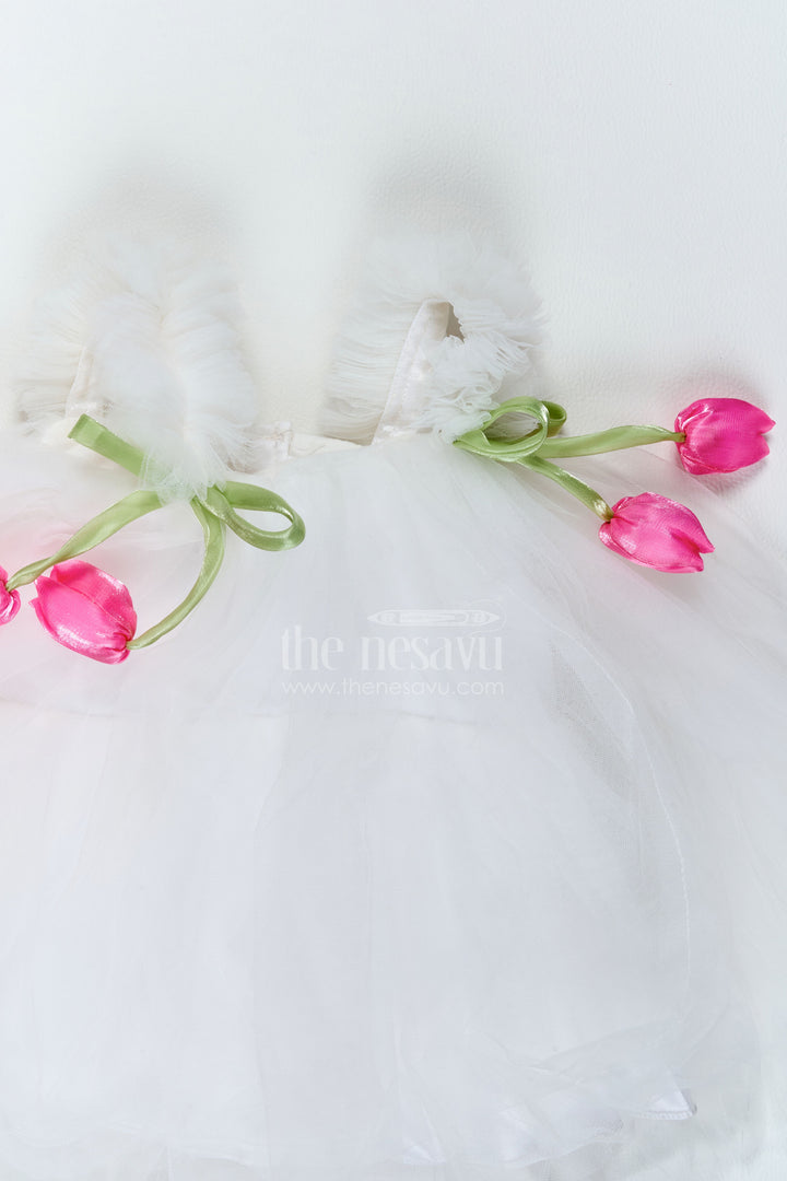 The Nesavu Girls Fancy Party Frock Baby Girl Tulip Party Frock for First Birthdays and Milestone Portraits Nesavu Nesavu Baby Girl Tulip Net Frock For First Birthdays Milestone Portraits Cake Cutting And Celebrations