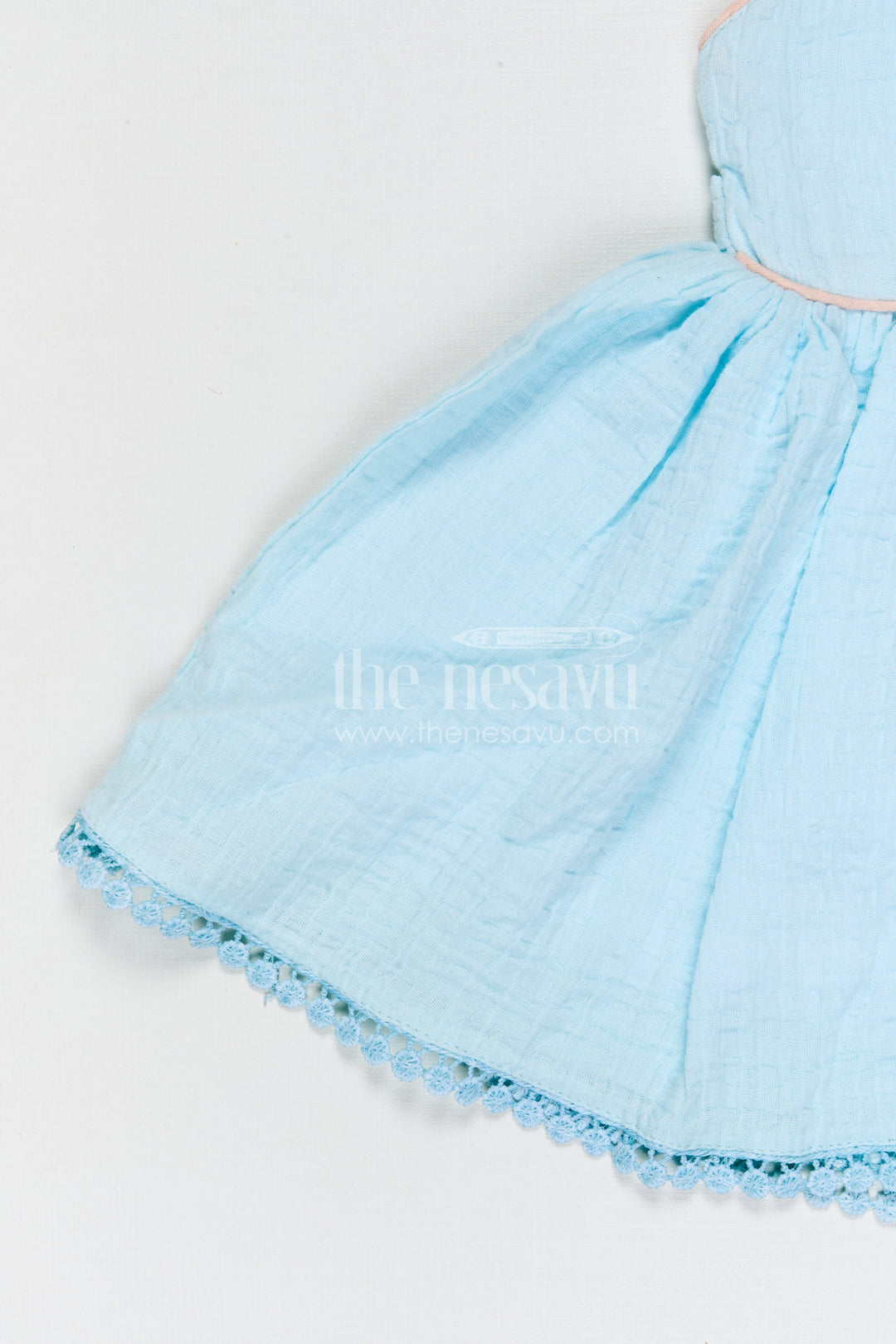 The Nesavu Baby Cotton Frocks Baby Girls Bubble Crepe and Embroidered Frock with Layered Flare Nesavu Nesavu baby girls bubble crepe embroidered frock with layered flare design