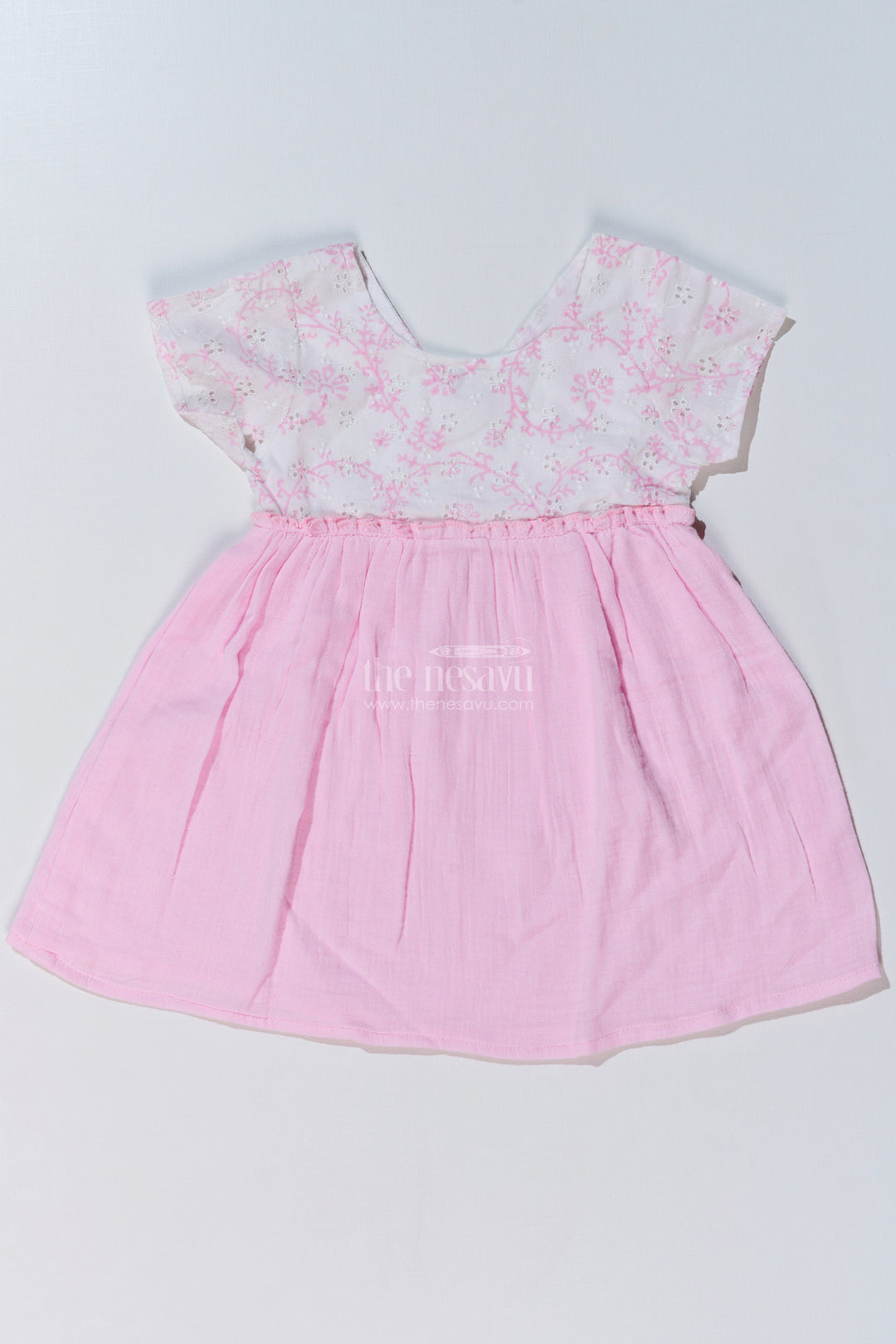 The Nesavu Baby Cotton Frocks Baby Girls Cinderella Frock with Embroidered Lace Bodice and Flowy Cotton Skirt for a Fairytale Look Nesavu Nesavu Baby Girls Cinderella Frock Lace Bodice Cotton Flared Skirt a Princess Look