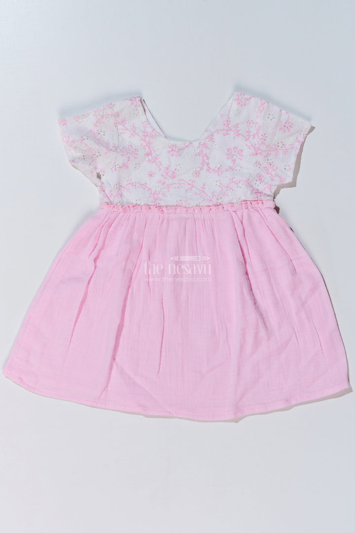 The Nesavu Baby Cotton Frocks Baby Girls Cinderella Frock with Embroidered Lace Bodice and Flowy Cotton Skirt for a Fairytale Look Nesavu Nesavu Baby Girls Cinderella Frock Lace Bodice Cotton Flared Skirt a Princess Look