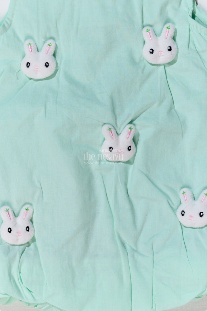 The Nesavu Baby Cotton Frocks Baby Girls Cotton Collection Frocks with Bunny Appliques and Soft Bubble Hem for Everyday Comfort Nesavu Nesavu Baby Girls Cotton Collection Frocks Bunny Appliques Soft Bubble Hem