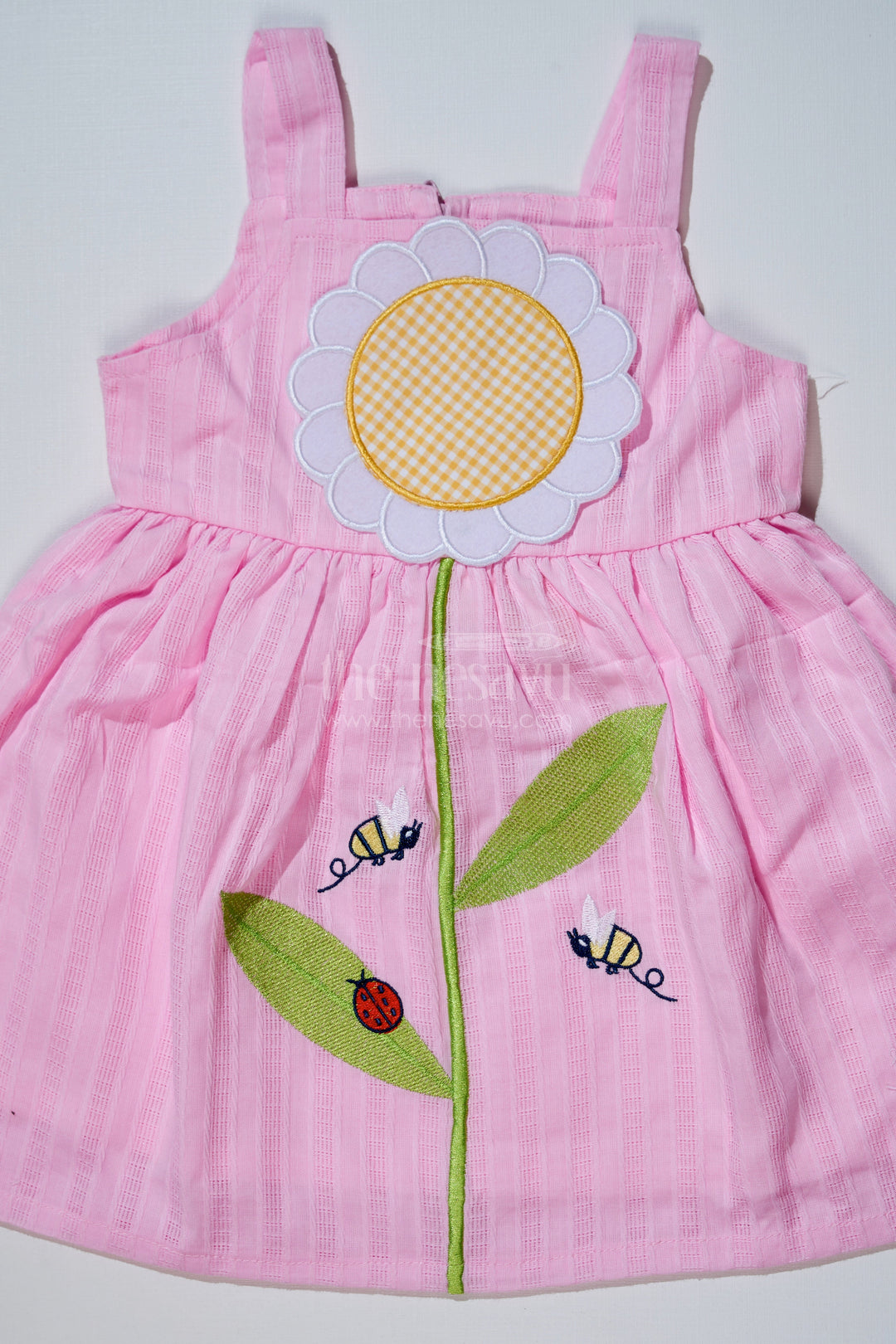 The Nesavu Baby Cotton Frocks Baby Girls Cotton Dress with Appliqué Embroidery and Floral Garden Design for Summer Wear Nesavu Nesavu Baby Girls Cotton Dress Appliqu Embroidery Floral Garden Design