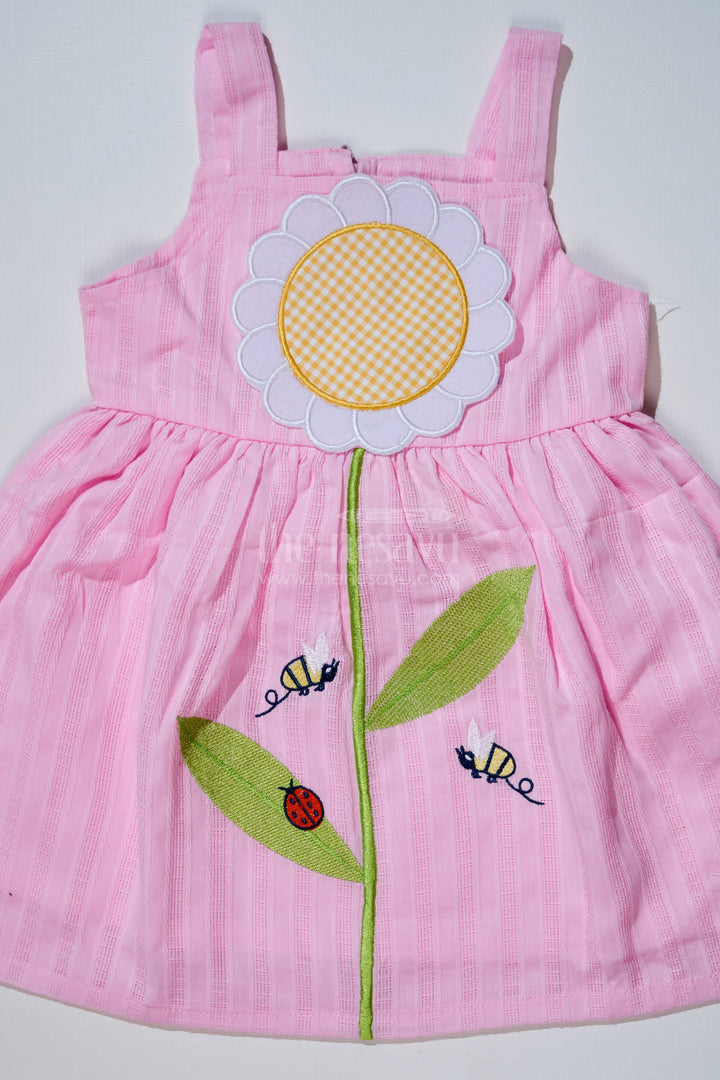 The Nesavu Baby Cotton Frocks Baby Girls Cotton Dress with Appliqué Embroidery and Floral Garden Design for Summer Wear Nesavu Nesavu Baby Girls Cotton Dress Appliqu Embroidery Floral Garden Design