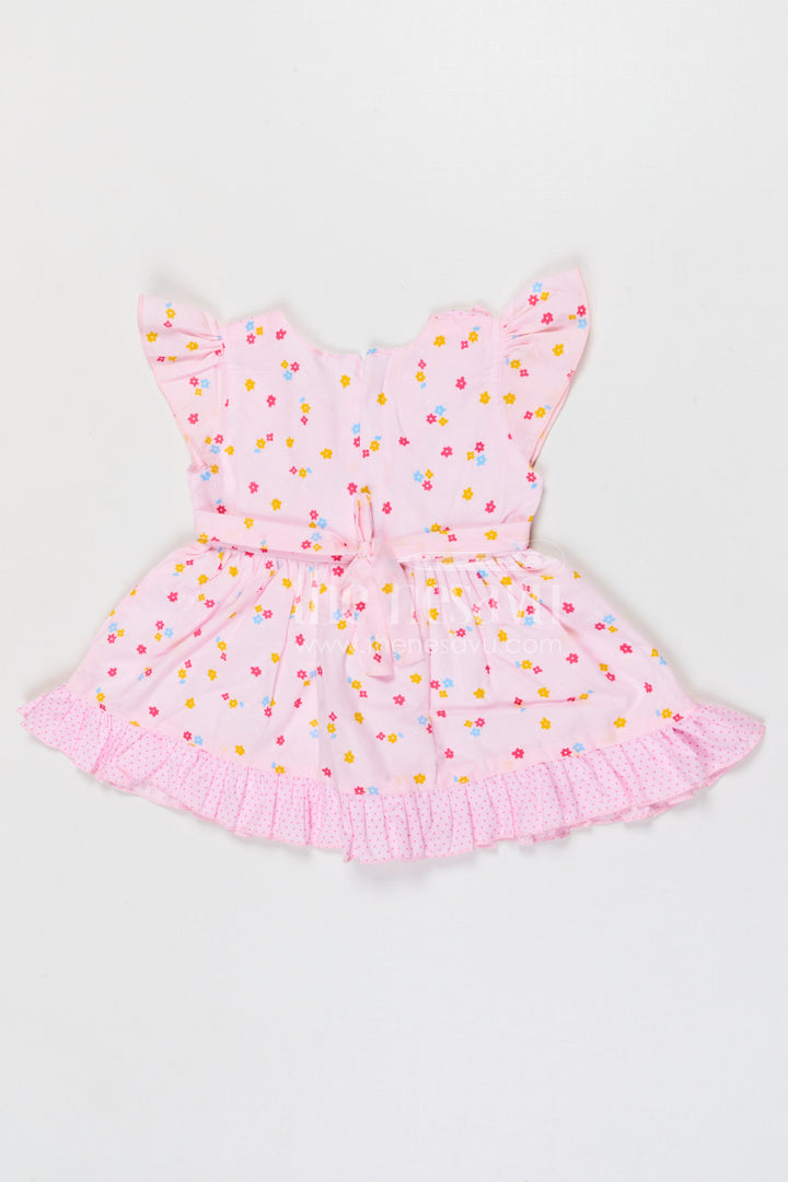The Nesavu Baby Cotton Frocks Baby Girls Cotton Floral Frock with Ruffle Wrap Design Nesavu Nesavu baby girls cotton floral printed frock with ruffle wrap design for kids wear