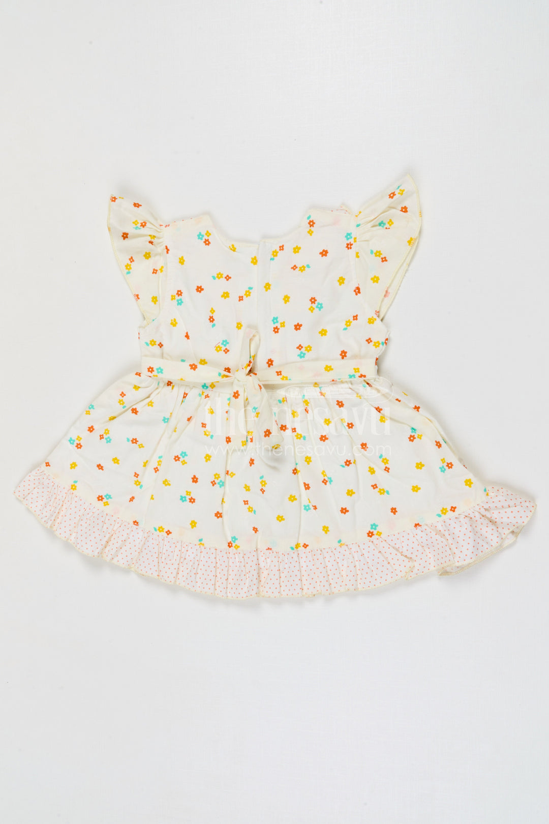 The Nesavu Baby Cotton Frocks Baby Girls Cotton Printed Frock with Colorful Floral Pattern Nesavu Nesavu baby girls cotton floral printed frock for summer outings and casual wear