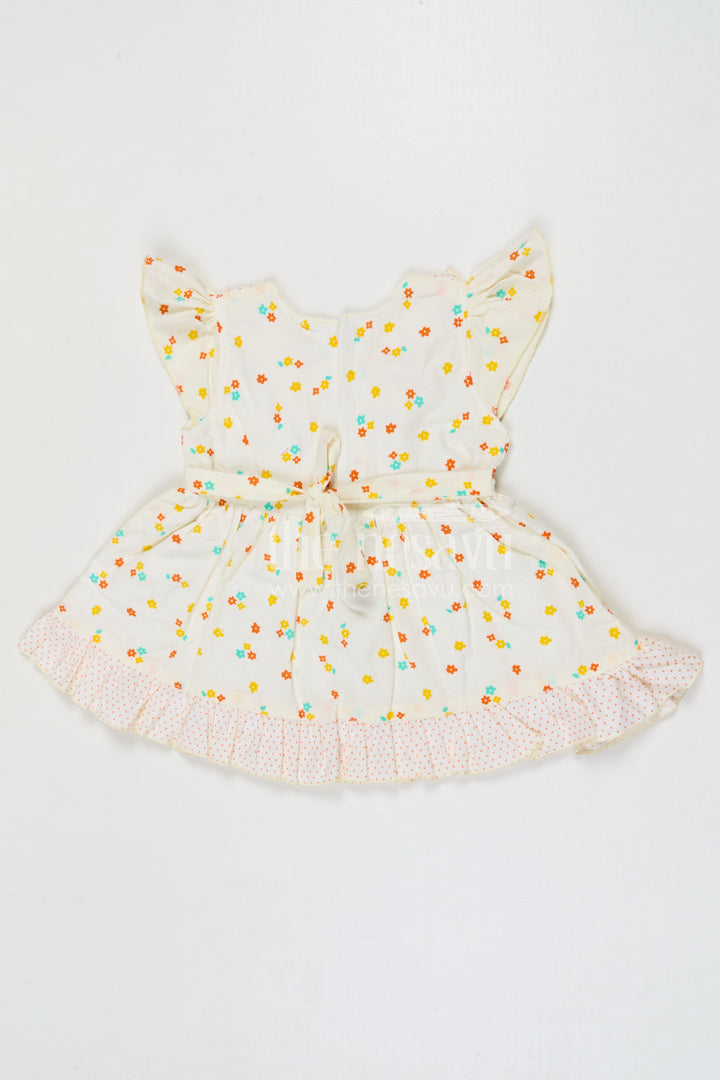 The Nesavu Baby Cotton Frocks Baby Girls Cotton Printed Frock with Colorful Floral Pattern Nesavu Nesavu baby girls cotton floral printed frock for summer outings and casual wear