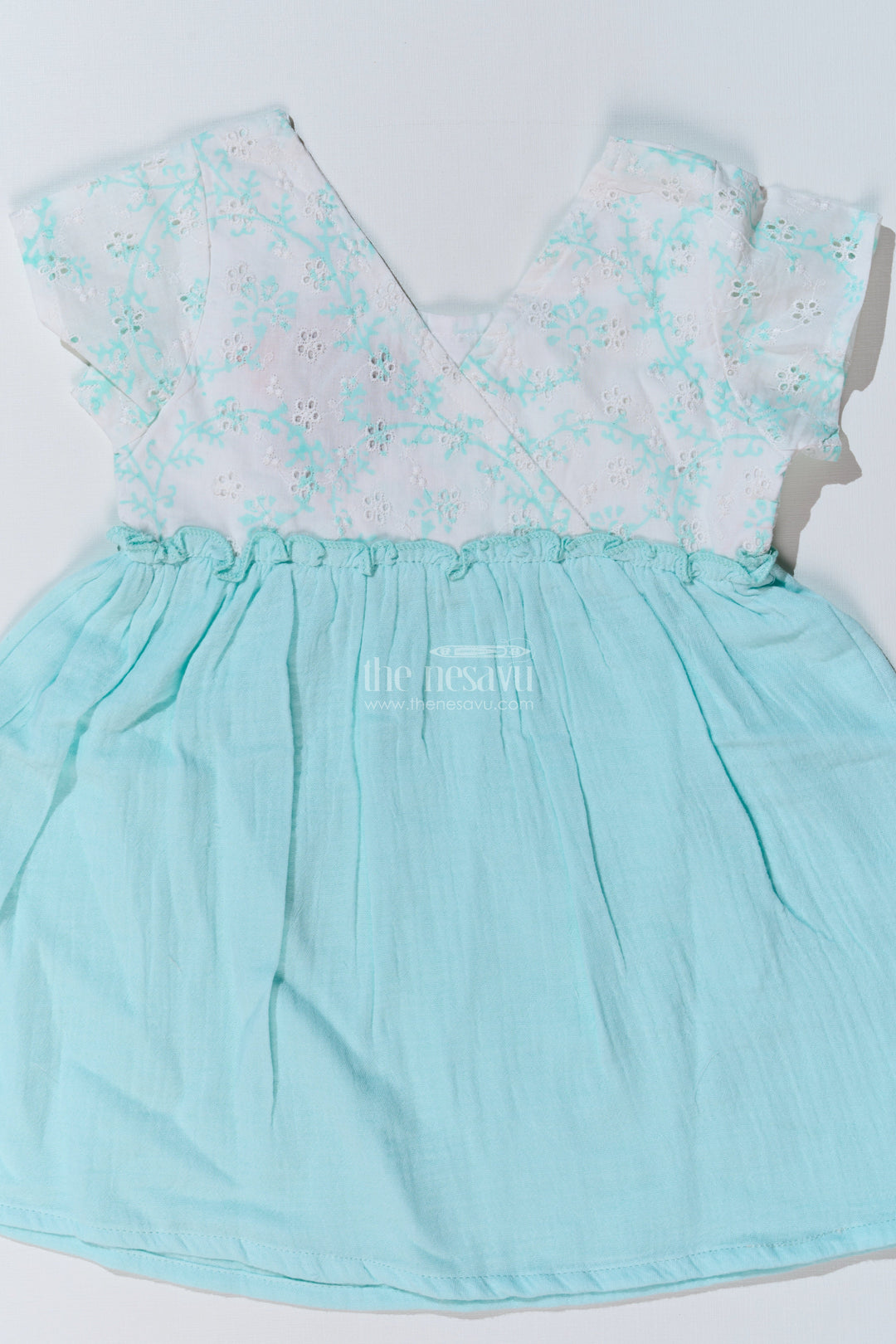 The Nesavu Baby Cotton Frocks Baby Girls Cut Frock with Embroidered Lace Bodice and Flowy Cotton Skirt for a Graceful Look Nesavu Nesavu Baby Girls Cut Frock Embroidered Lace Bodice Cotton Skirt a Chic Look