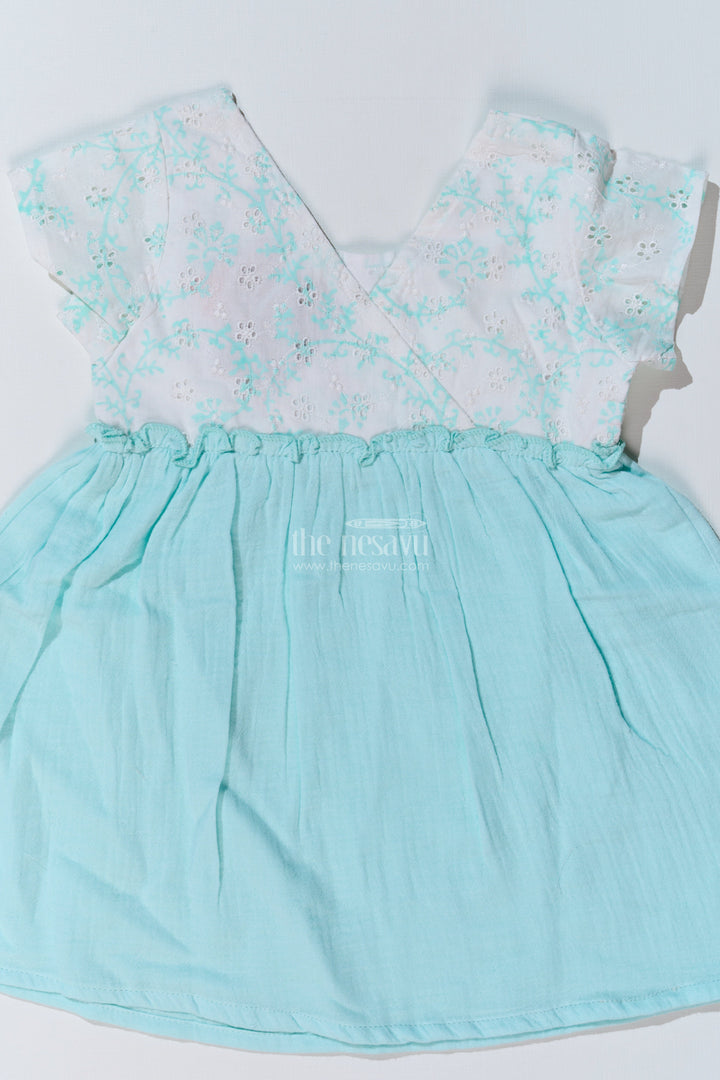 The Nesavu Baby Cotton Frocks Baby Girls Cut Frock with Embroidered Lace Bodice and Flowy Cotton Skirt for a Graceful Look Nesavu Nesavu Baby Girls Cut Frock Embroidered Lace Bodice Cotton Skirt a Chic Look