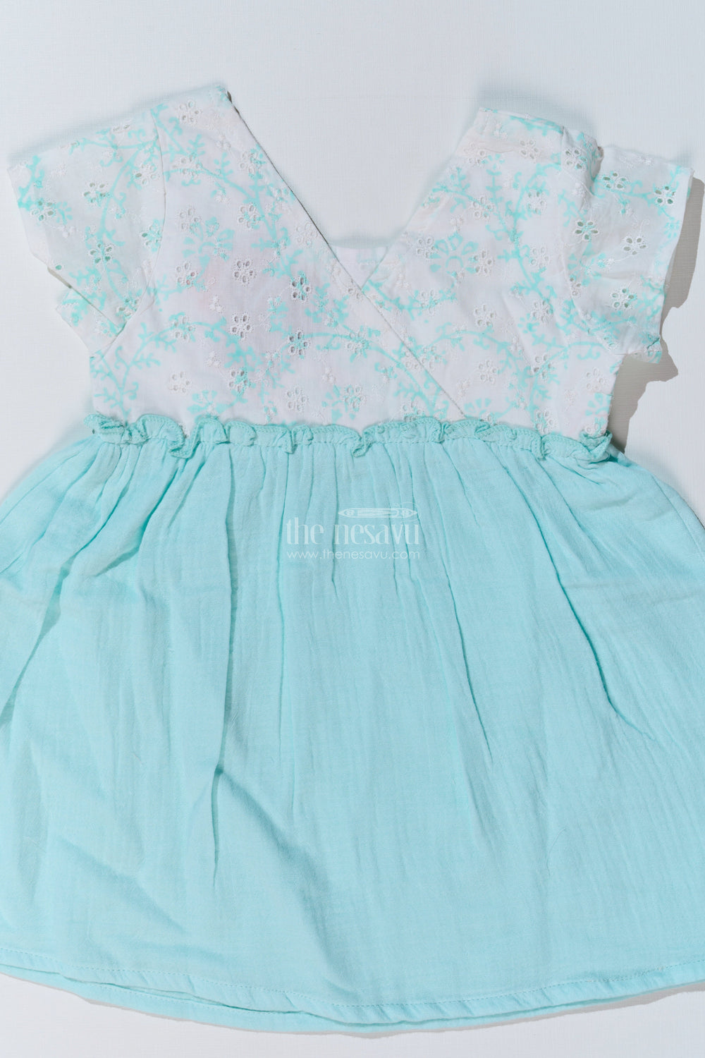 The Nesavu Baby Cotton Frocks Baby Girls Cut Frock with Embroidered Lace Bodice and Flowy Cotton Skirt for a Graceful Look Nesavu Nesavu Baby Girls Cut Frock Embroidered Lace Bodice Cotton Skirt a Chic Look
