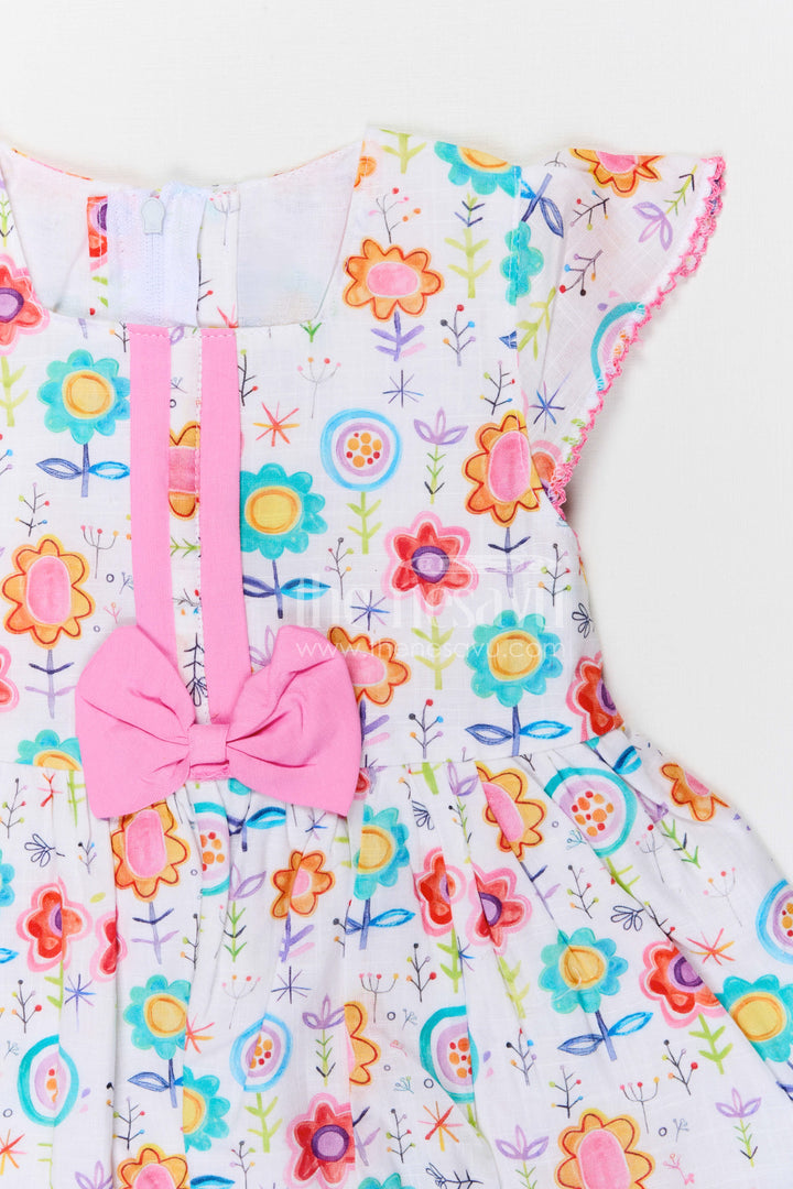 The Nesavu Baby Cotton Frocks Baby Girls Floral Cotton Frock for Playful Summer Outings Nesavu Nesavu baby girls floral cotton frock with digital print for summer wear and casual outings