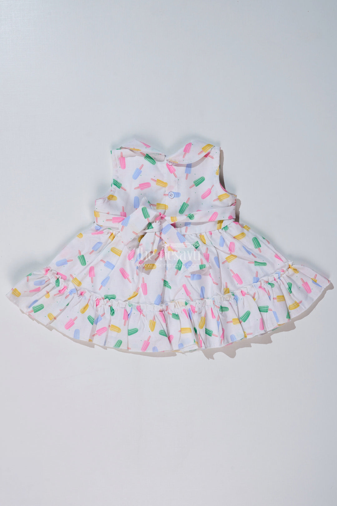 The Nesavu Baby Cotton Frocks Baby Girls Floral Summer Frock with Ice Cream Print and Soft Cotton Blend Fabric for a Breezy Look Nesavu Nesavu Baby Girls Floral Summer Frock Ice Cream Print Cotton Blend Fabric